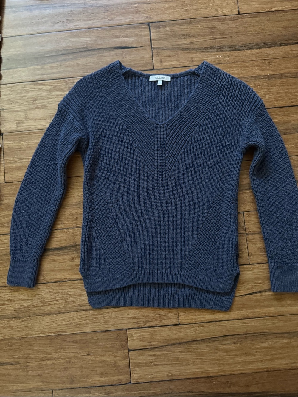 Madewell Ridgeton Pullover V-Neck Sweater Navy Blue, XXS